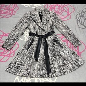 Bebe White and Black Trench Coat